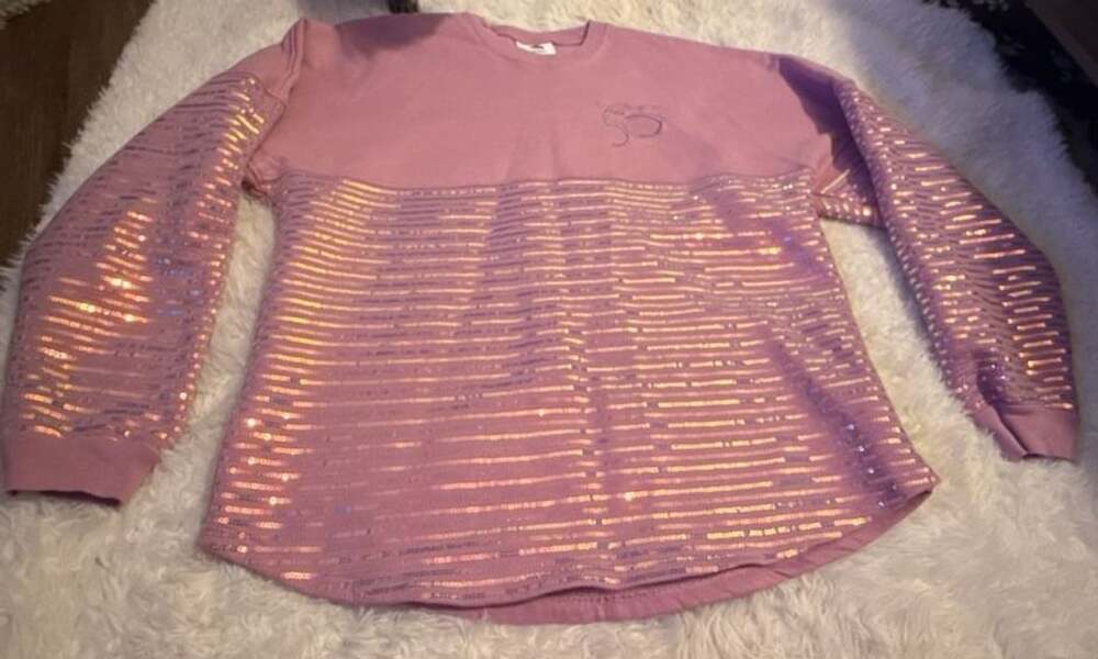 Disney Spirit Jersey Walt Disney World 50th Sequin Size L Pink Long Sleeve